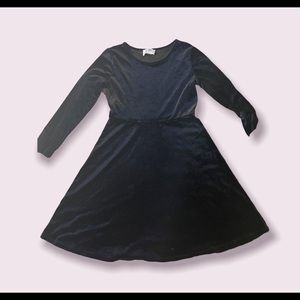 long sleeve velvet dress